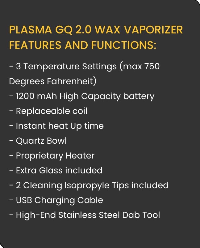 Plasma GQ 2.0 Wax Vape Pen 4 Plasma GQ 2.0 Wax Vape Pen - Image 4