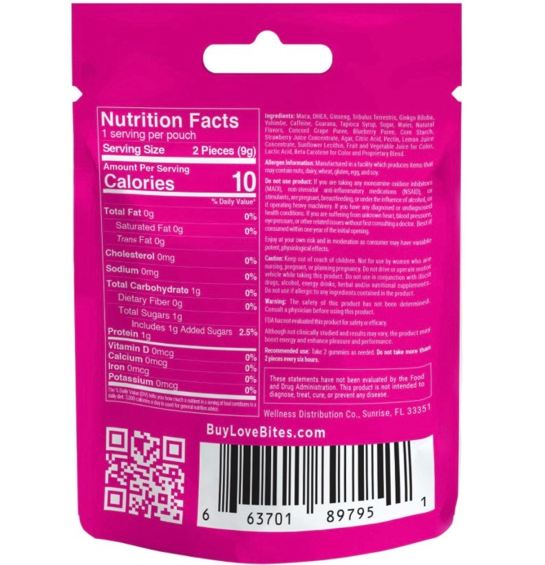 LOVE BITES | FEMALE ENHANCEMENT GUMMIES | 2 COUNT 2 LOVE BITES | FEMALE ENHANCEMENT GUMMIES | 2 COUNT - Image 2