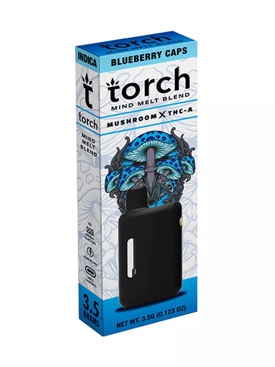 Blueberry Caps Torch Mind Melt Mushroom x THC-A Blend Vape 3.5G 1 Blueberry Caps Torch Mind Melt Mushroom x THC-A Blend Vape 3.5G