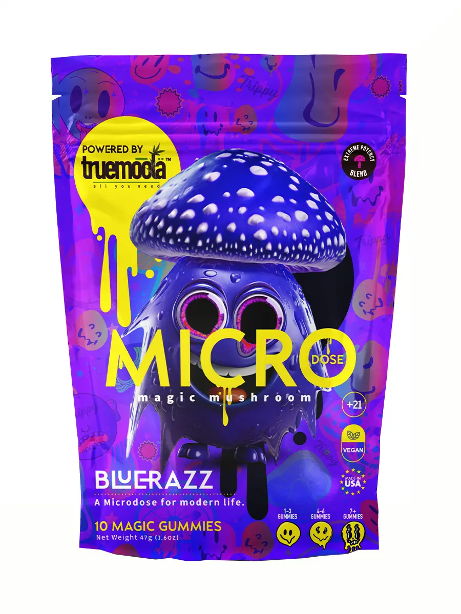Blue Razz Truemoola Micro Magic Mushroom Gummies 10ct 1 Blue Razz Truemoola Micro Magic Mushroom Gummies 10ct