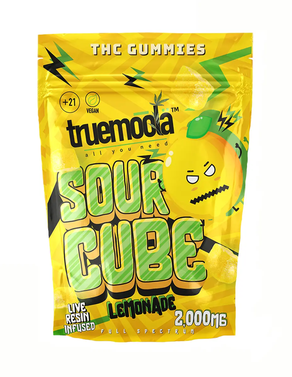 Lemonade Truemoola Sour Cube Live Resin Infused THC Gummies 2000MG 1 Lemonade Truemoola Sour Cube Live Resin Infused THC Gummies 2000MG