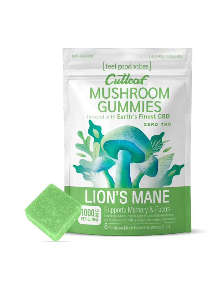 Lion’s Mane Cutleaf Mushroom Gummies Zero THC 1000mg 1 Lion’s Mane Cutleaf Mushroom Gummies Zero THC 1000mg