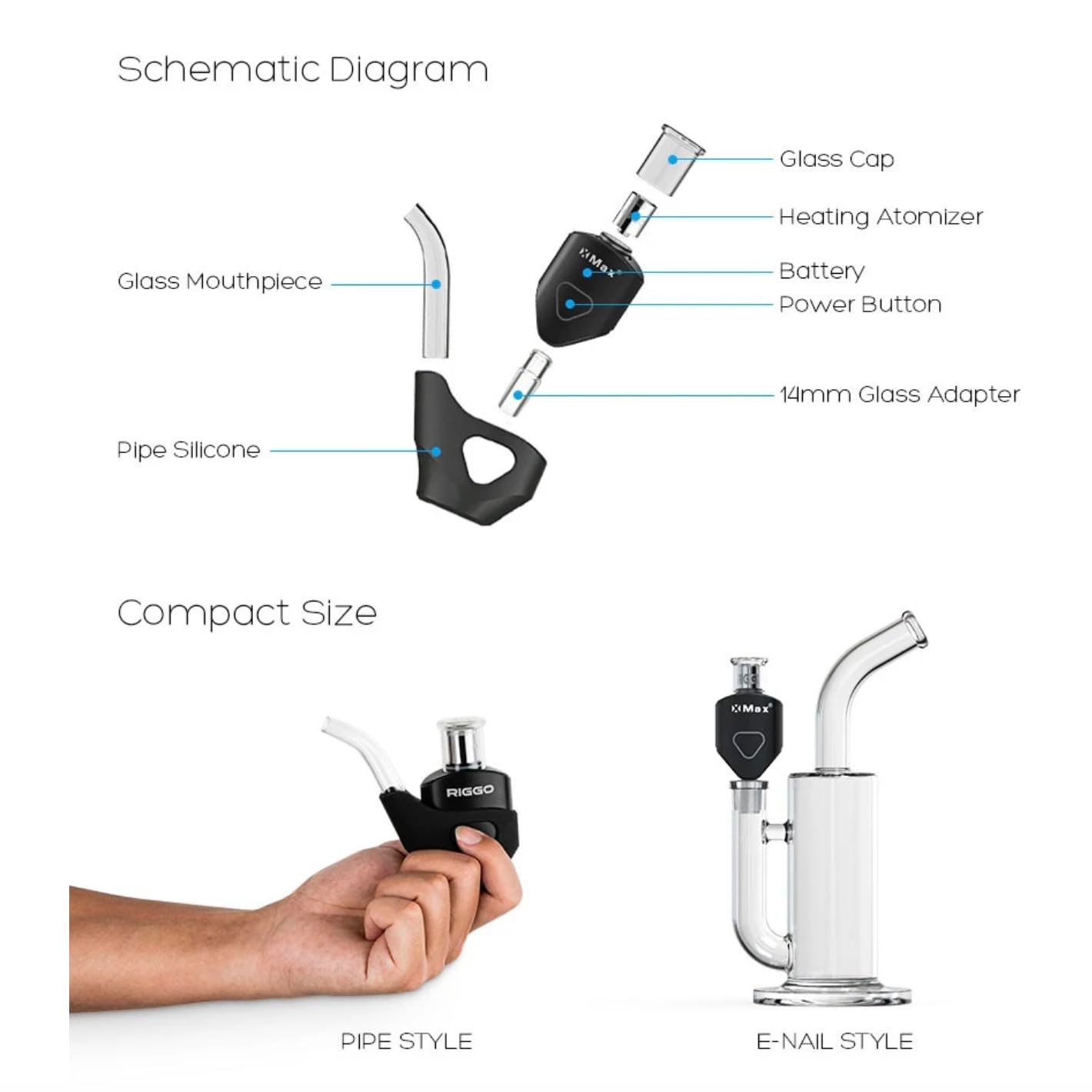 XMAX Riggo E-Nail / Pipe Dabbing Vaporizer 7 XMAX Riggo E-Nail / Pipe Dabbing Vaporizer - Image 7