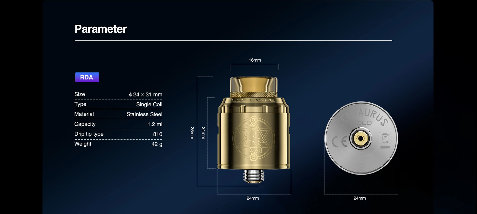 Lost Vape Centaurus Solo RDA Replacement Tanks 7 Lost Vape Centaurus Solo RDA Replacement Tanks - Image 7