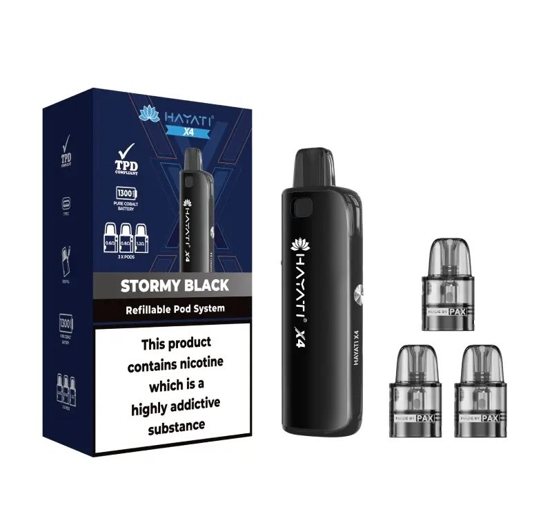 Hayati X4 Refillable Pod System Stormy Black 2 Hayati X4 Refillable Pod System Stormy Black - Image 2