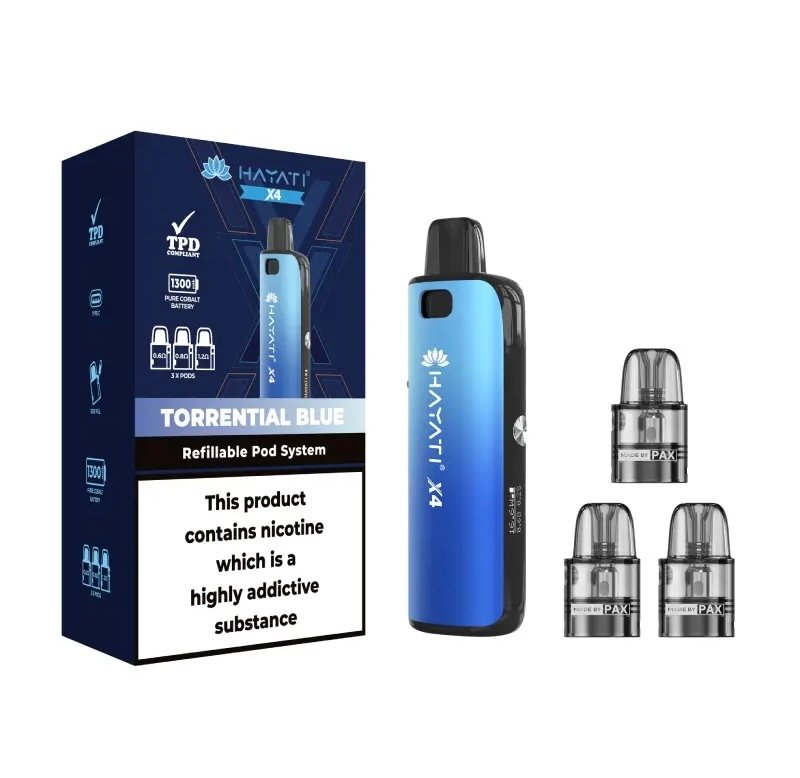 Hayati X4 Refillable Pod System Torrential Blue 2 Hayati X4 Refillable Pod System Torrential Blue - Image 2