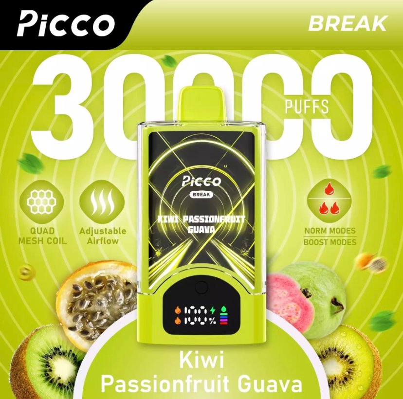 Picco Break 30000 Puffs – Kiwi Passionfruit Guava 1 Picco Break 30000 Puffs – Kiwi Passionfruit Guava