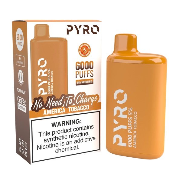 PYRO 6000 Puffs American Tobacco 1 PYRO 6000 Puffs American Tobacco