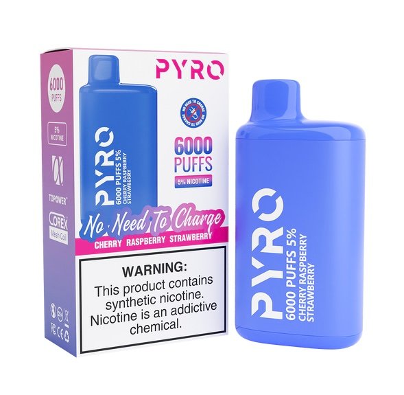 PYRO 6000 PUFF Cherry Raspberry Strawberry 1 PYRO 6000 PUFF Cherry Raspberry Strawberry