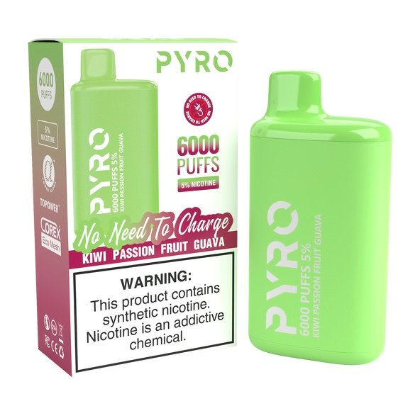 PYRO 6000 PUFF Kiwi Passionfruit Guava 1 PYRO 6000 PUFF Kiwi Passionfruit Guava
