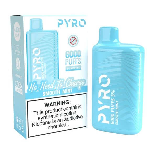 PYRO 6000 Puffs Smooth Mint 1 PYRO 6000 Puffs Smooth Mint