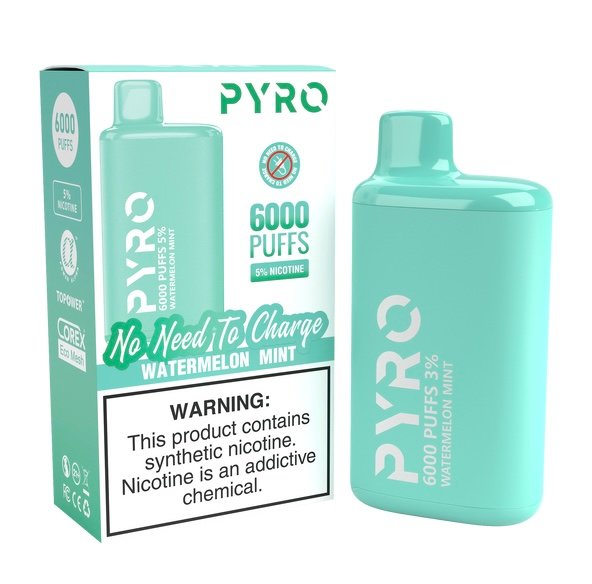 PYRO 6000 PUFF Watermelon Mint 1 PYRO 6000 PUFF Watermelon Mint