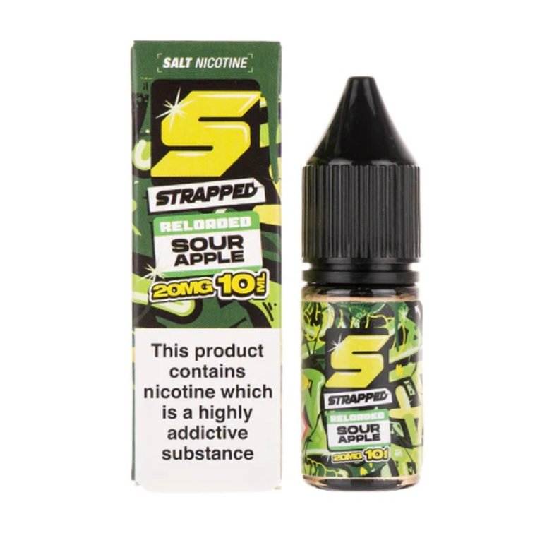 Sour Apple Nic Salt E-Liquid by Strapped Reloaded 1 Sour Apple Nic Salt E-Liquid by Strapped Reloaded
