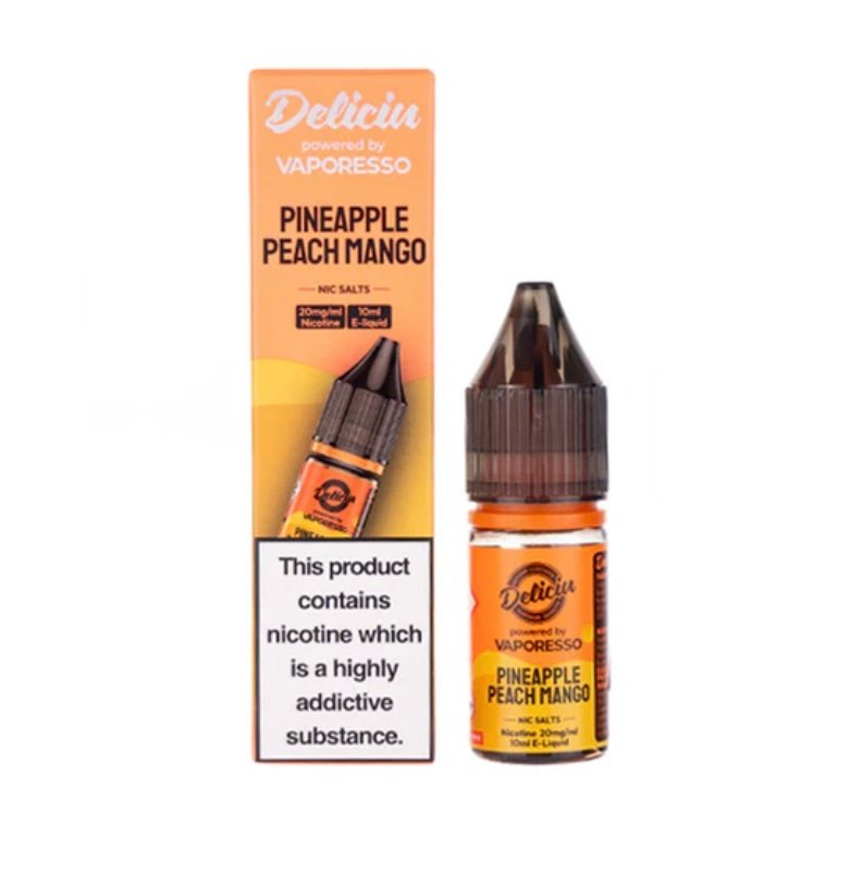 Pineapple Peach Mango Nic Salt E-Liquid by Vaporesso Deliciu V2 2 Pineapple Peach Mango Nic Salt E-Liquid by Vaporesso Deliciu V2 - Image 2