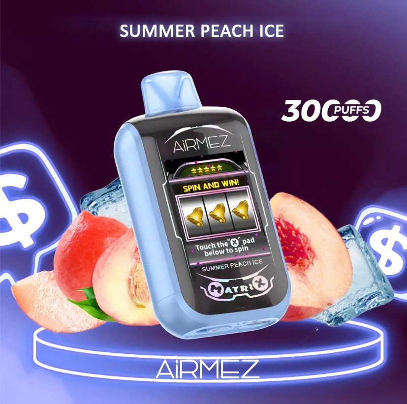 Airmez Matrix Pro 30000 Puffs – Summer Peach Ice 1 Airmez Matrix Pro 30000 Puffs – Summer Peach Ice