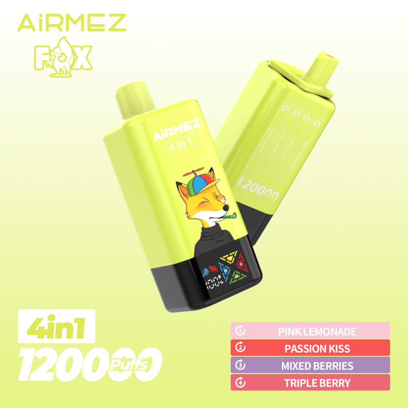 Airmez vape - Fox 4in1 120000puffs Disposable Vape Pink Lemonade & Passion Kiss & Mixed Berries & Triple Berry 1 Airmez vape - Fox 4in1 120000puffs Disposable Vape Pink Lemonade & Passion Kiss & Mixed Berries & Triple Berry