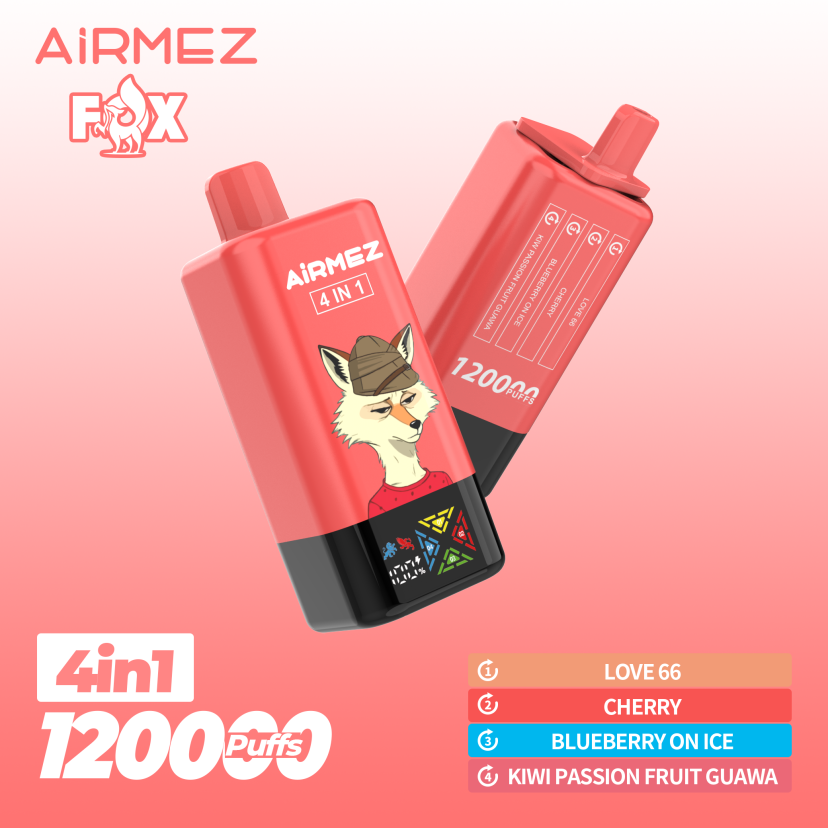 Airmez vape - Fox 4in1 120000puffs Disposable Vape Cherry & Love 66 & Berry Lemonade & Grape Ice 1 Airmez vape - Fox 4in1 120000puffs Disposable Vape Cherry & Love 66 & Berry Lemonade & Grape Ice
