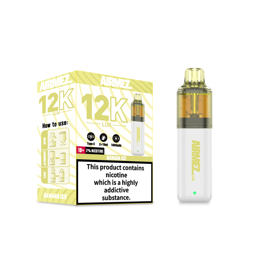 Airmez Lux 12000 Puffs Banana Ice 2 Airmez Lux 12000 Puffs Banana Ice - Image 2