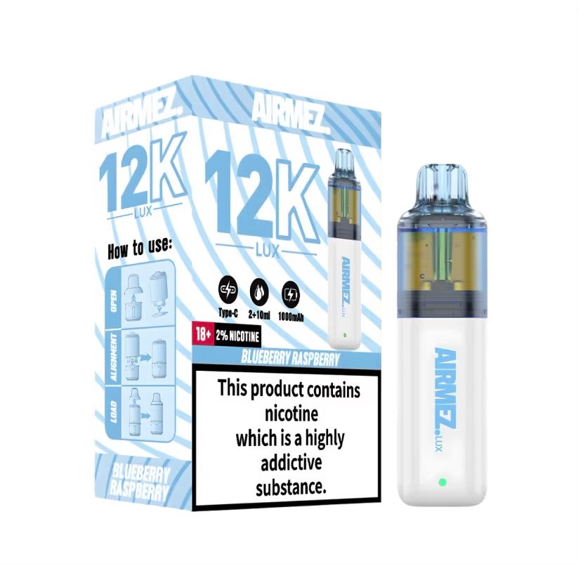 Airmez Lux 12000 Puffs Blueberry Raspberry 2 Airmez Lux 12000 Puffs Blueberry Raspberry - Image 2