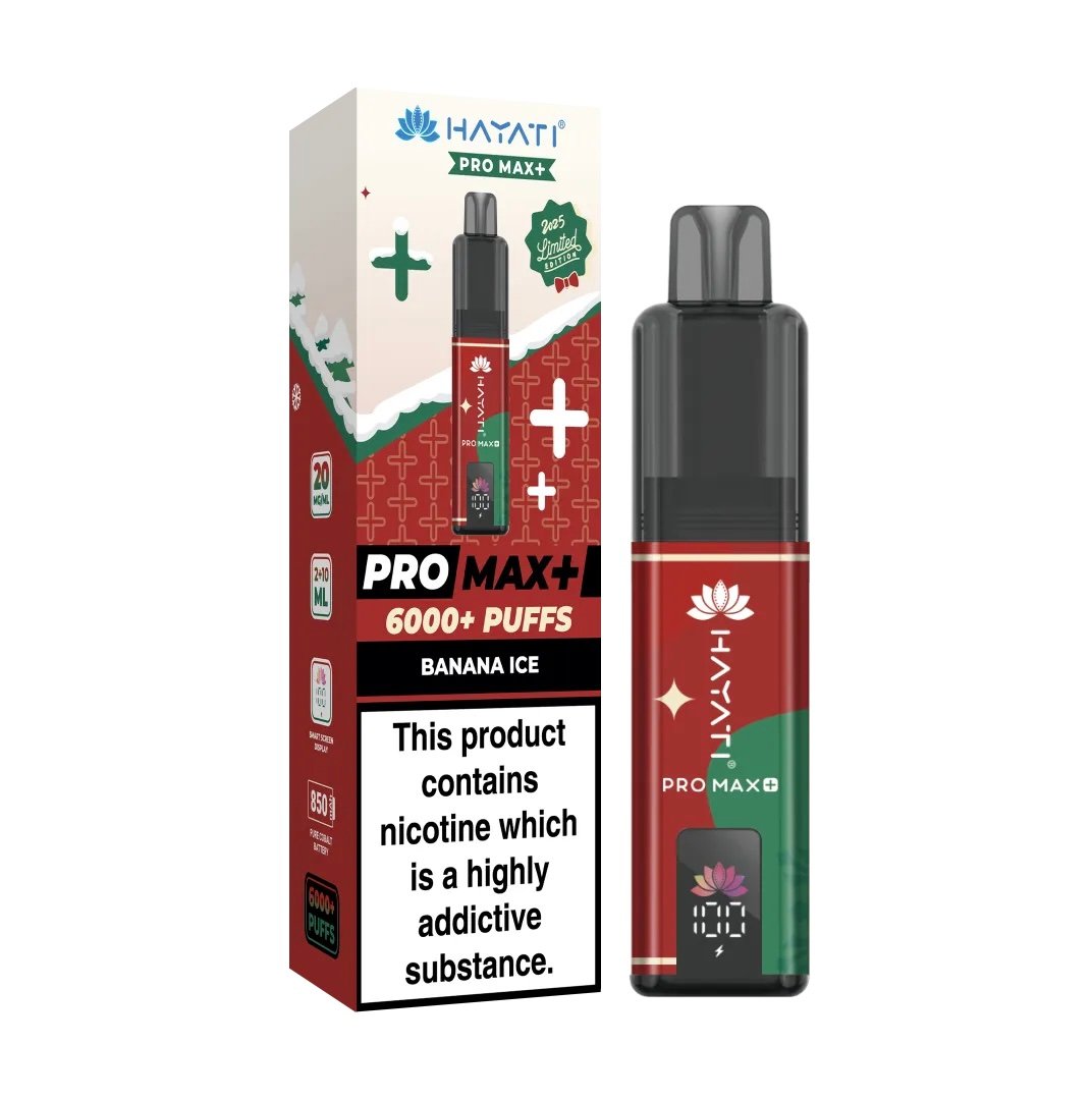 BANANA ICE HAYATI PRO MAX+ 6000 PUFFS KIT CHRISTMAS EDITION 1 BANANA ICE HAYATI PRO MAX+ 6000 PUFFS KIT CHRISTMAS EDITION