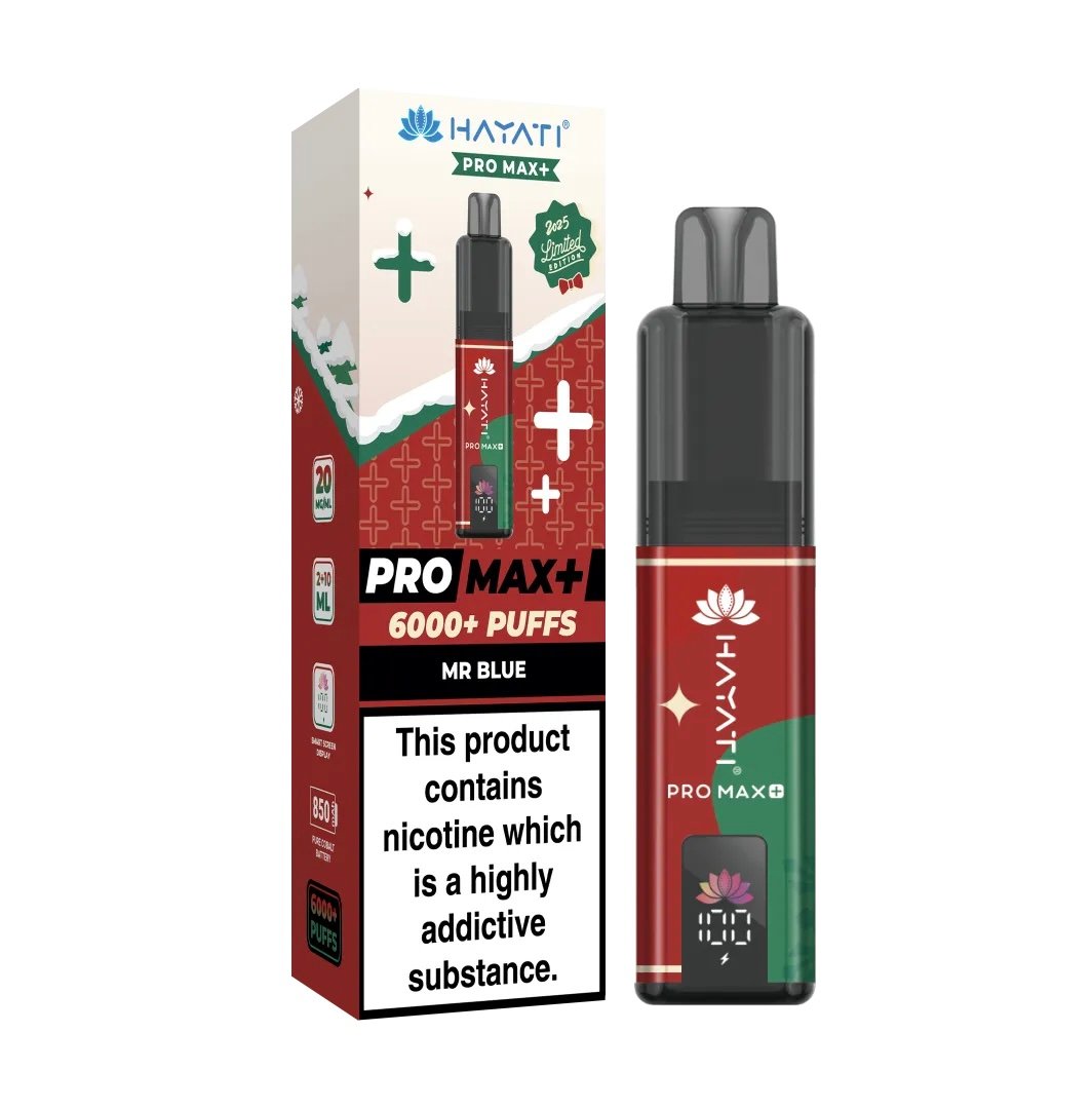MR BLUE HAYATI PRO MAX+ 6000 PUFFS KIT CHRISTMAS EDITION 1 MR BLUE HAYATI PRO MAX+ 6000 PUFFS KIT CHRISTMAS EDITION