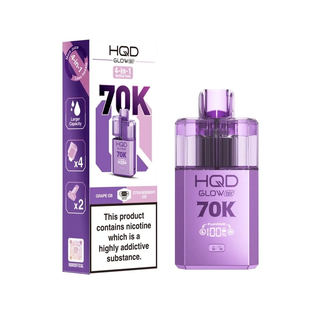 GRAPE GB / STRAWBERRY GB HQD GLOW AIR 70K PUFFS PREFILLED POD KIT 1 GRAPE GB / STRAWBERRY GB HQD GLOW AIR 70K PUFFS PREFILLED POD KIT