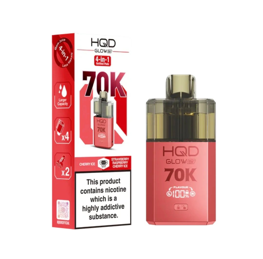 CHERRY ICE / STRAWBERRY RASPBERRY CHERRY ICE HQD GLOW AIR 70K PUFFS PREFILLED POD KIT 1 CHERRY ICE / STRAWBERRY RASPBERRY CHERRY ICE HQD GLOW AIR 70K PUFFS PREFILLED POD KIT
