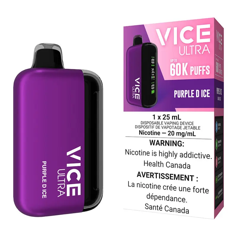 Vice Ultra Disposable Vape Device – Purple D Ice 1 Vice Ultra Disposable Vape Device – Purple D Ice