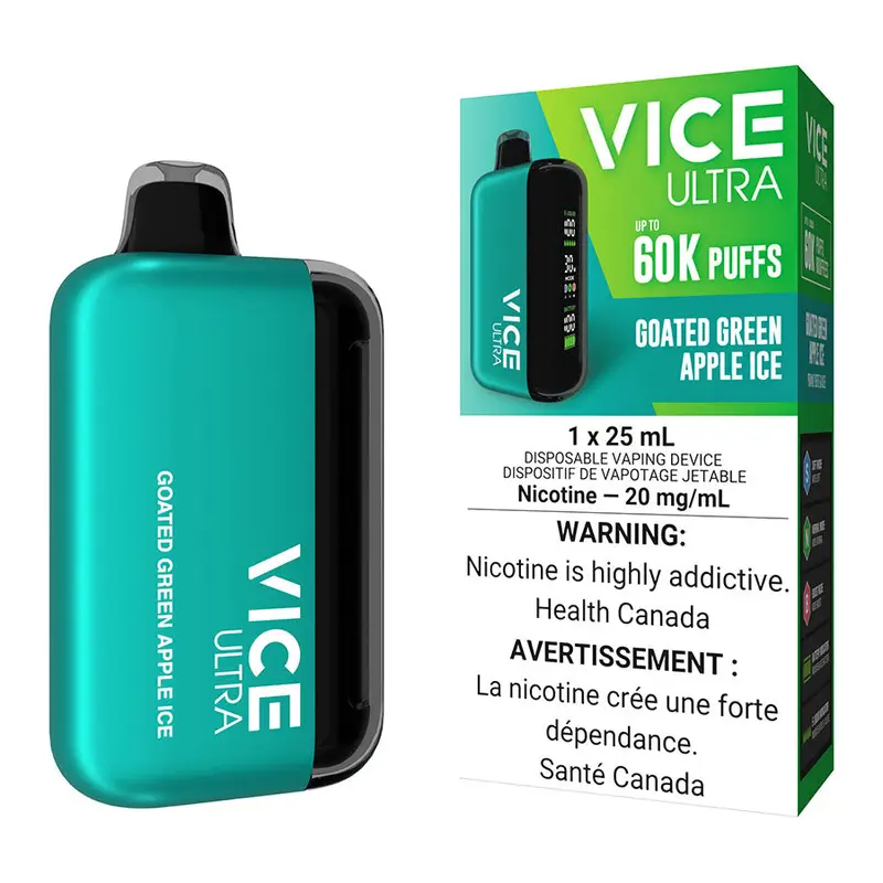 Vice Ultra Disposable Vape Device – Goated Green Apple Ice 1 Vice Ultra Disposable Vape Device – Goated Green Apple Ice