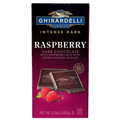 Raspberry Dark Chocolate Bar Intense Dark (Case of 12) 1 Raspberry Dark Chocolate Bar Intense Dark (Case of 12)