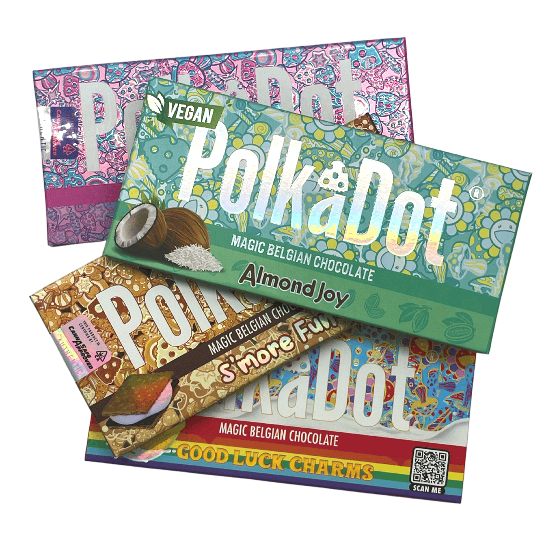 Polka Dot magic mushroom chocolate bar 1 Polka Dot magic mushroom chocolate bar